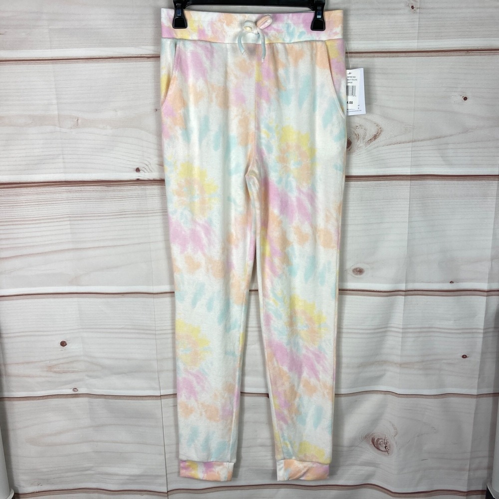 Love Fire Pants Juniors Womens L Tie Dye Fleece Jogger Pockets Pull On High Rise